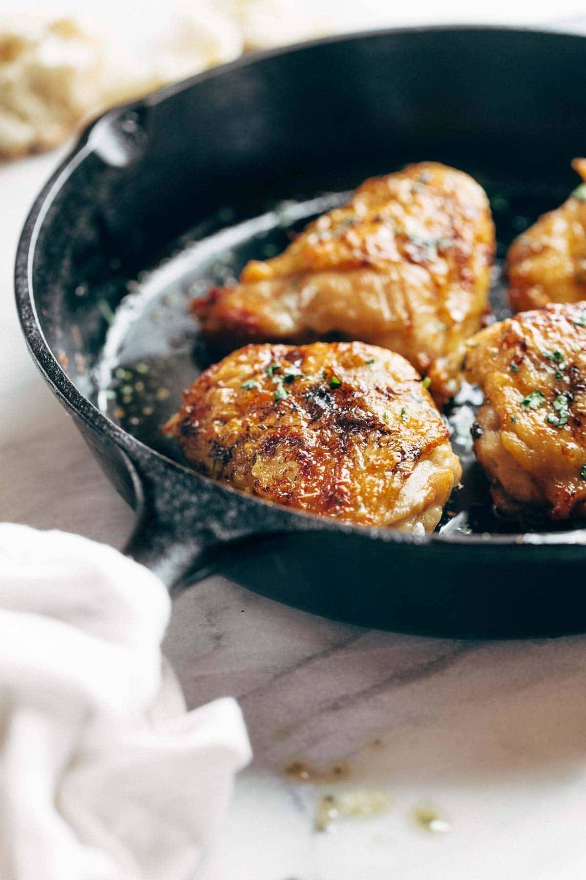 Honey Lemon Chicken in a skillet.